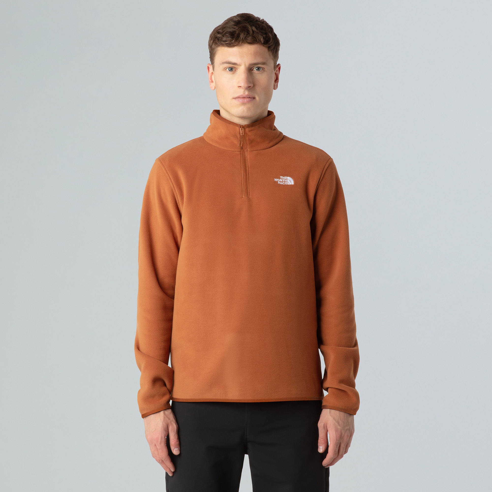The North Face Glacier Fleece 1/4 Zip Erkek Kahverengi Outdoor Sweatshirt