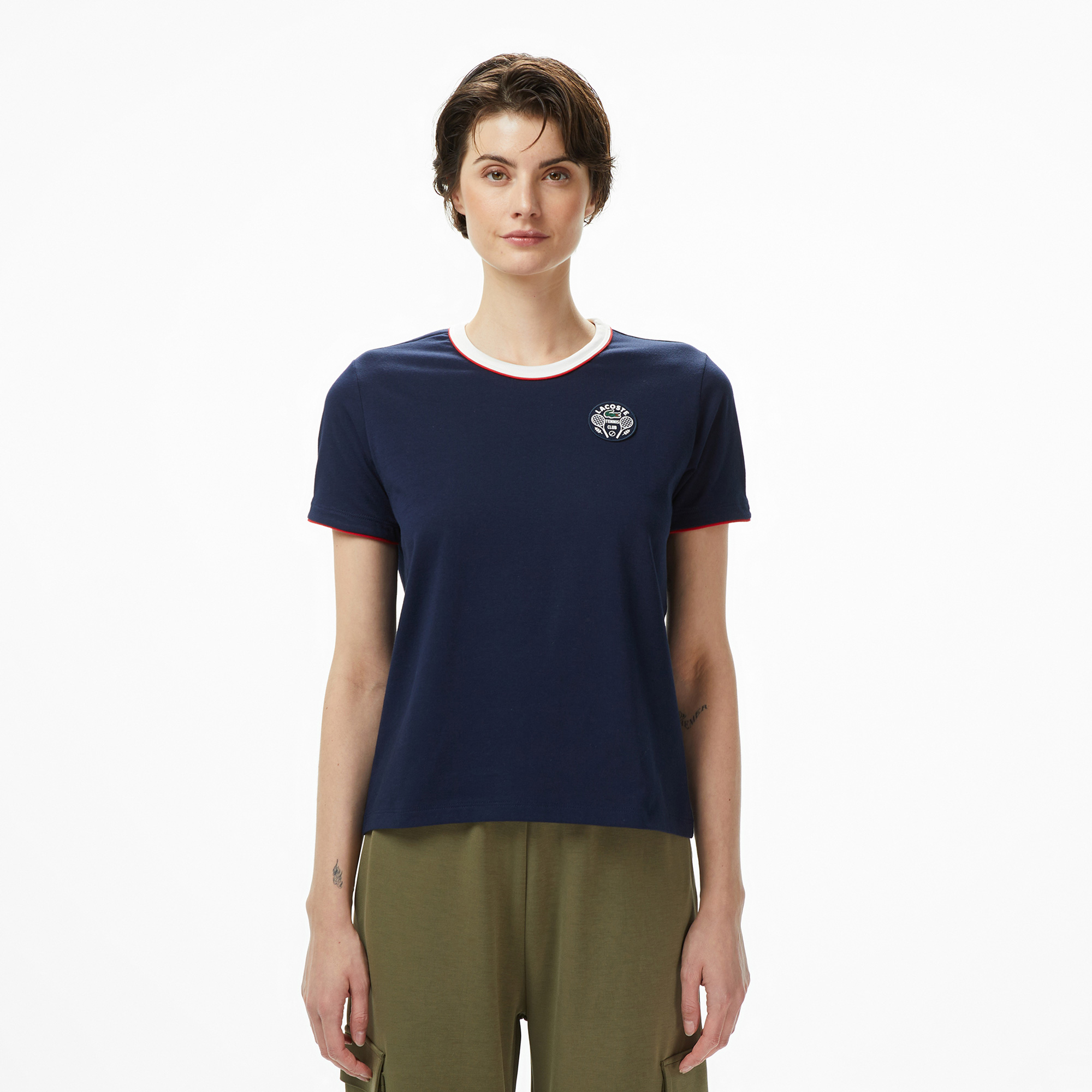  Lacoste Classic Kadın Siyah Tenis T-Shirt
