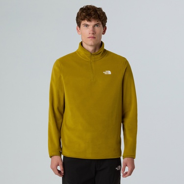  The North Face Glacier Fleece 1/4 Zip Erkek Kahverengi Outdoor Sweatshirt