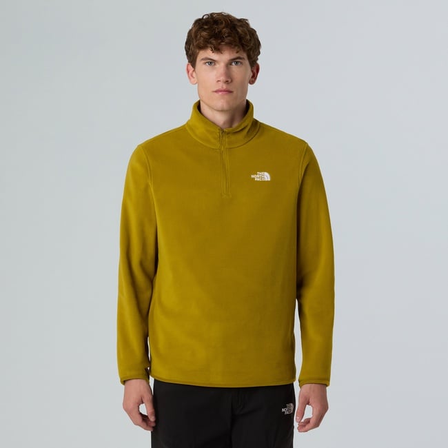  The North Face Glacier Fleece 1/4 Zip Erkek Kahverengi Outdoor Sweatshirt