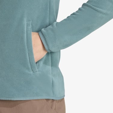  adidas Multi Essentials Full Zip Fleece Kadın Yeşil Yürüyüş Polar