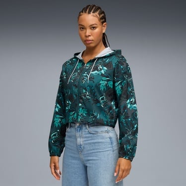  Puma Green Terrains Woven Kadın Yeşil Antrenman Eşofman Üstü