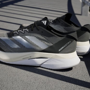  adidas Adizero Boston 12 Erkek Gri Koşu Ayakkabısı