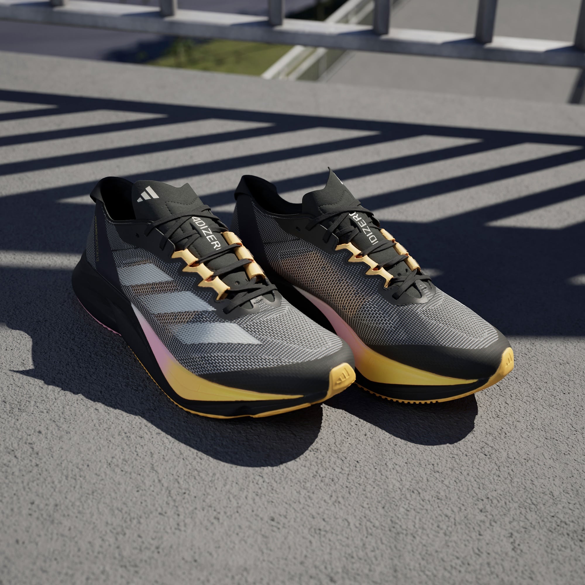 adidas Adizero Boston 12 Erkek Siyah Koşu Ayakkabısı