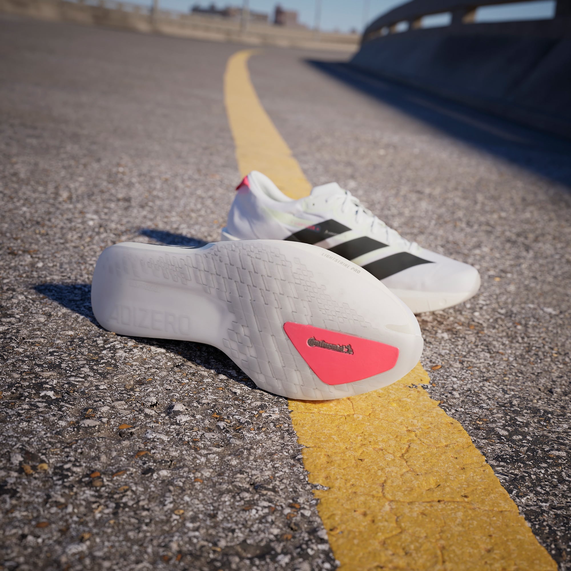 adidas Adizero Adios 9 Erkek Beyaz Koşu Ayakkabısı