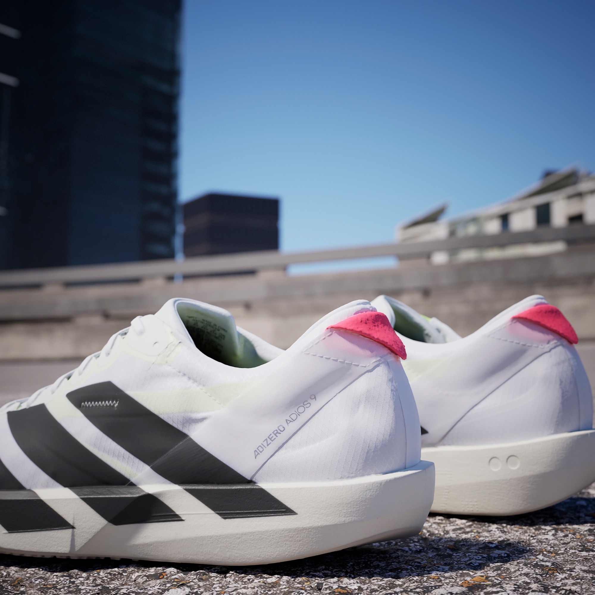 adidas Adizero Adios 9 Erkek Beyaz Koşu Ayakkabısı