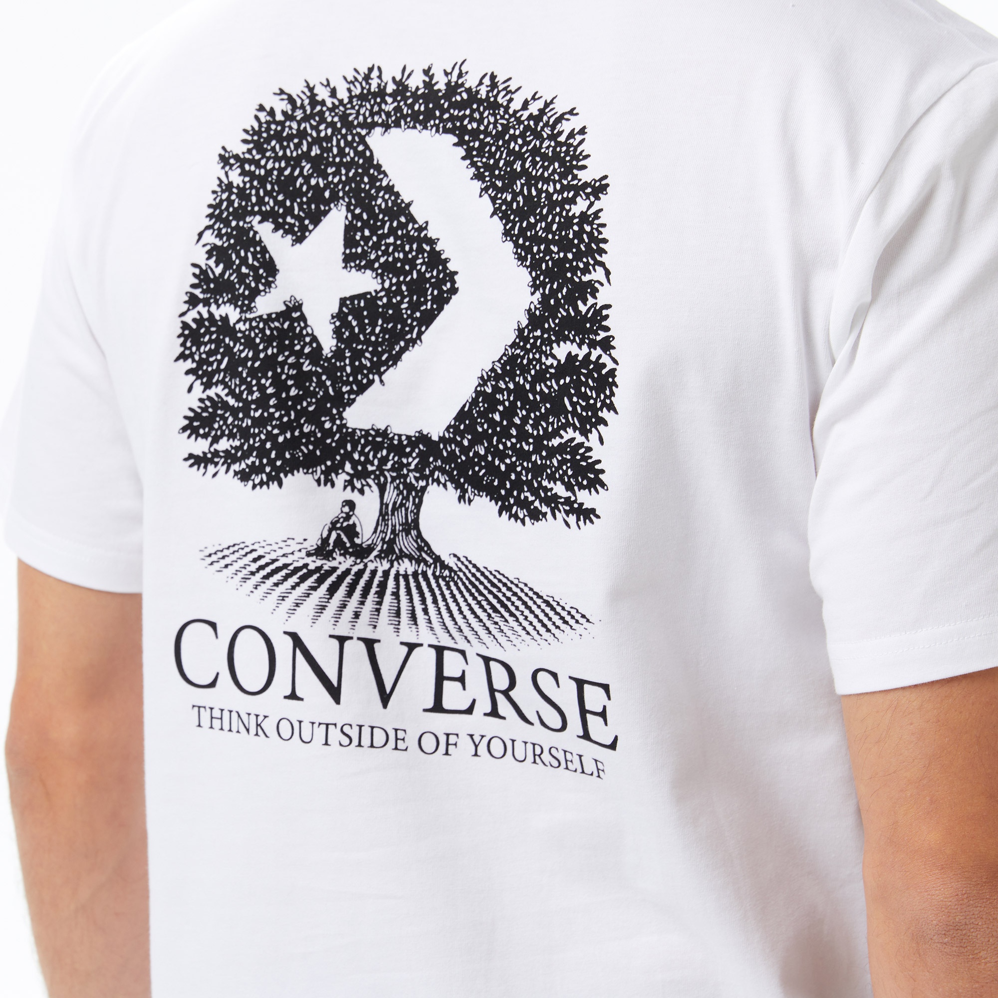 Converse Erkek Baskılı Beyaz T-Shirt