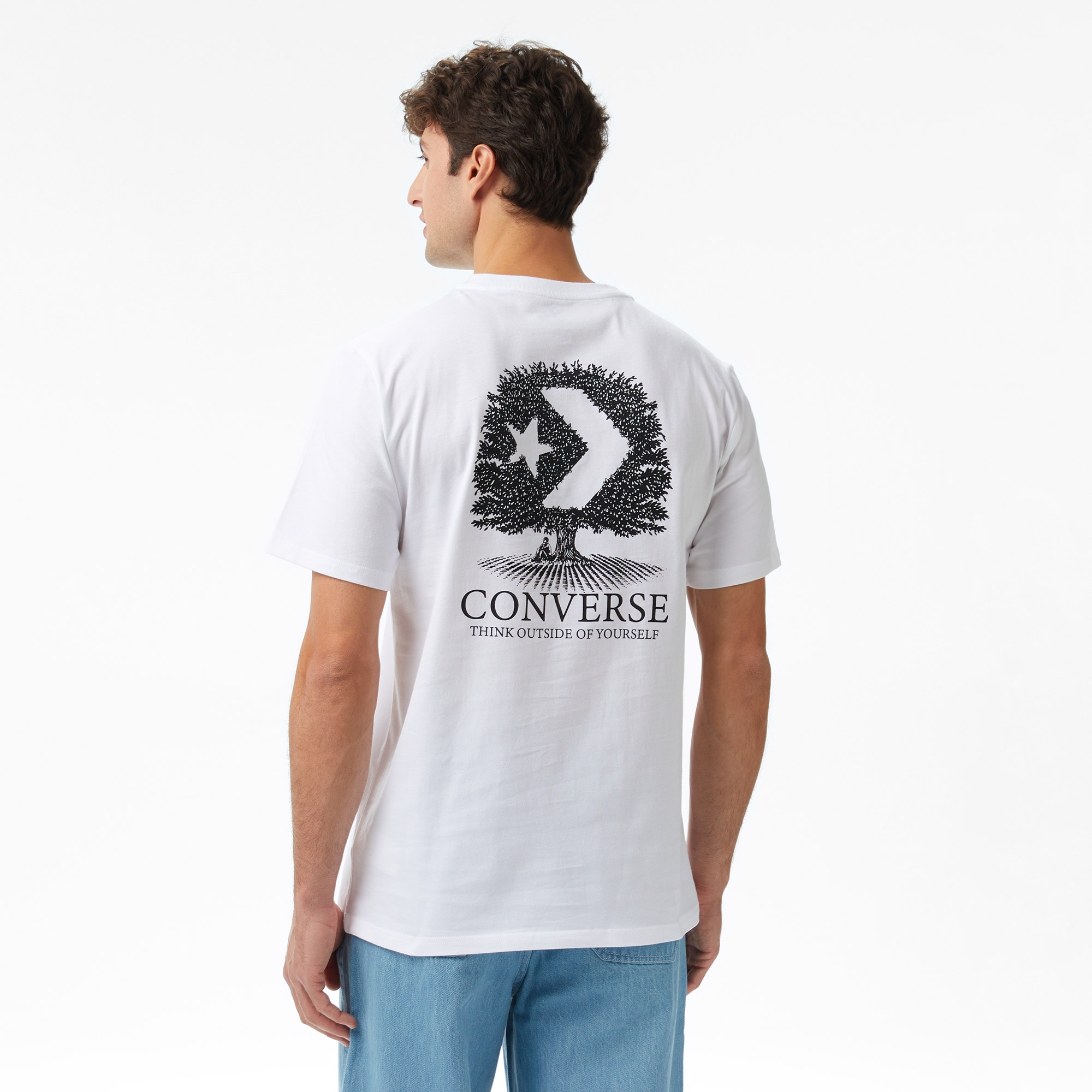 Converse Erkek Baskılı Beyaz T-Shirt