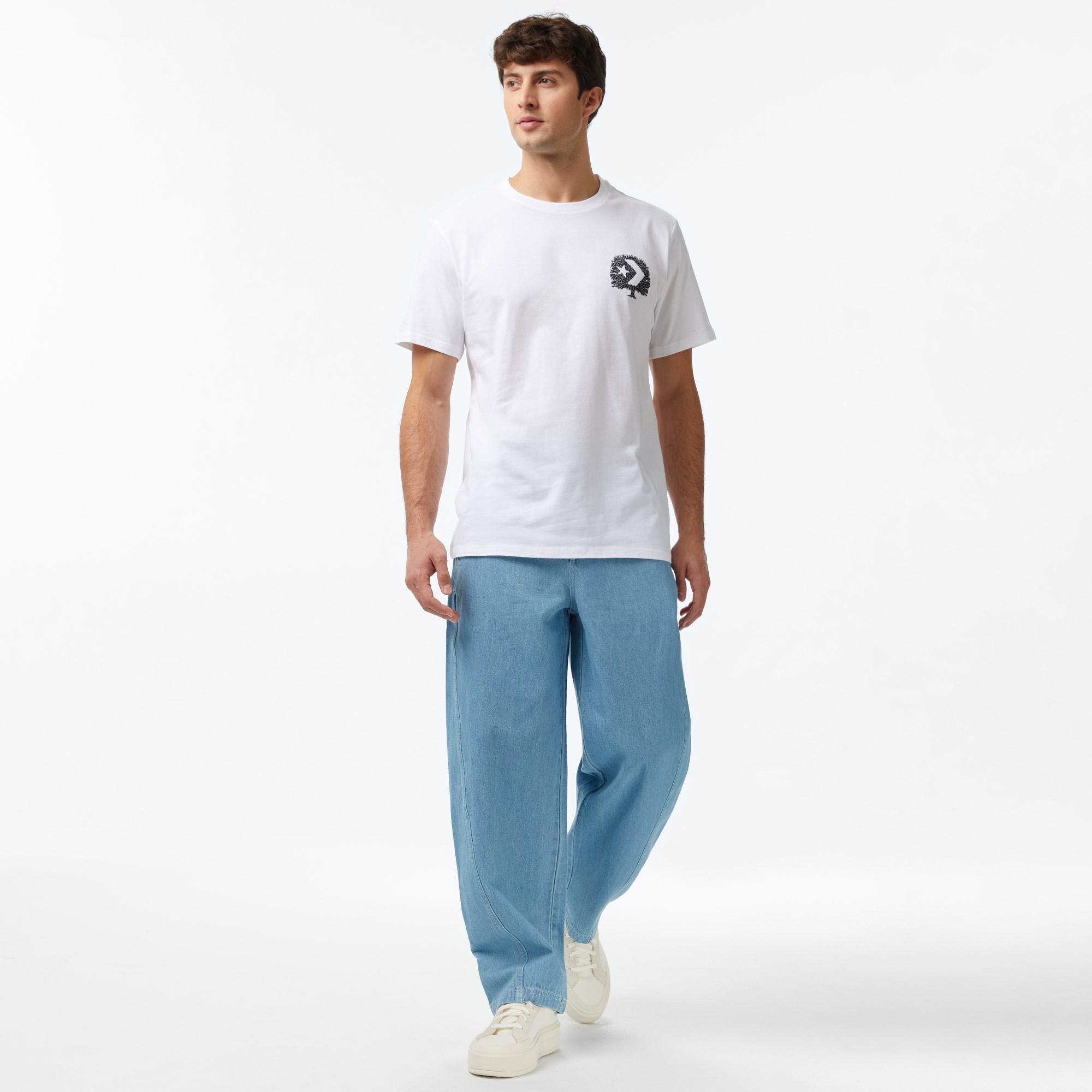 Converse Erkek Baskılı Beyaz T-Shirt