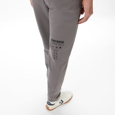  Converse Star Chevron Baskılı Erkek Oversize Fit Gri Eşofman Altı