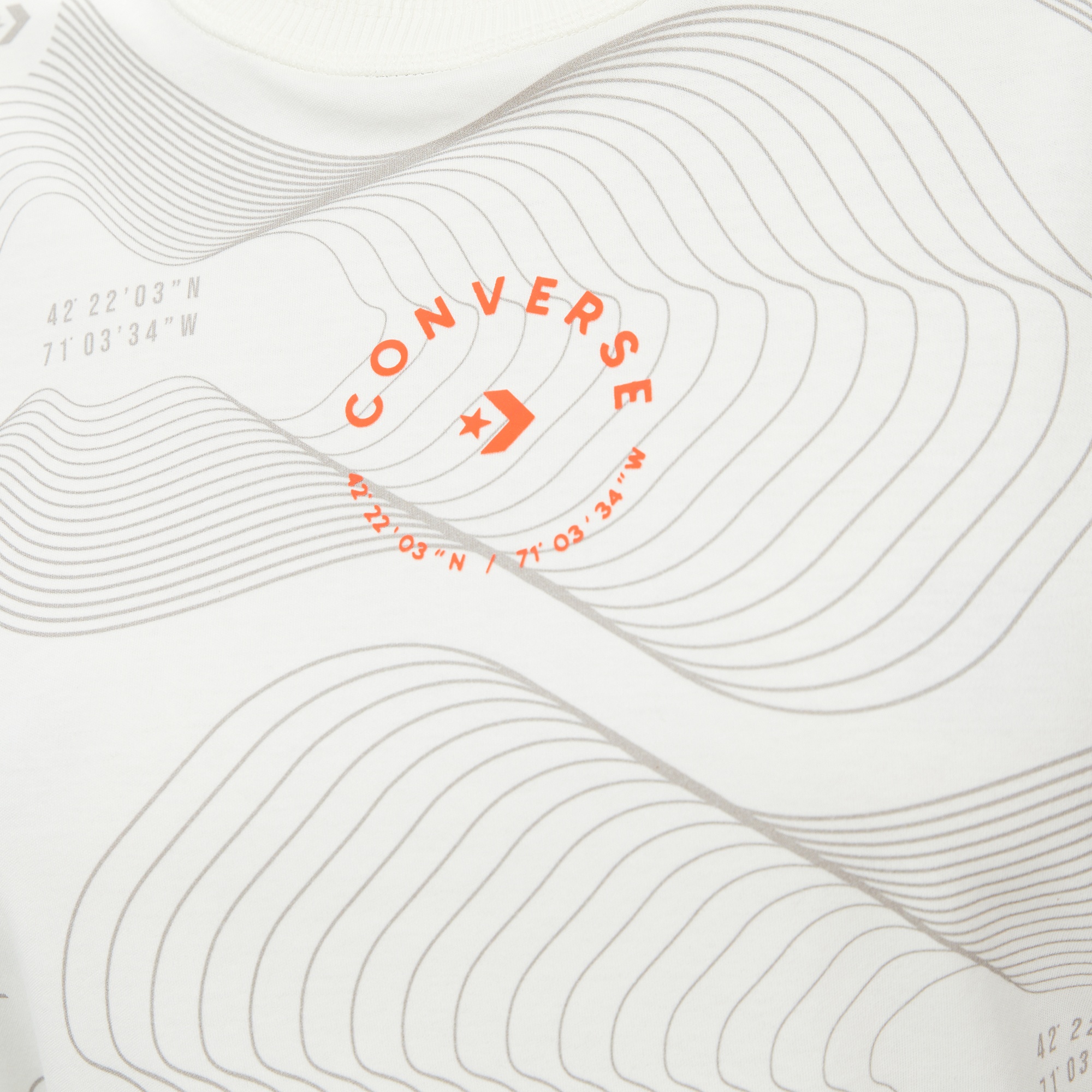 Converse Star Chevron Baskılı Kadın Beyaz T-Shirt