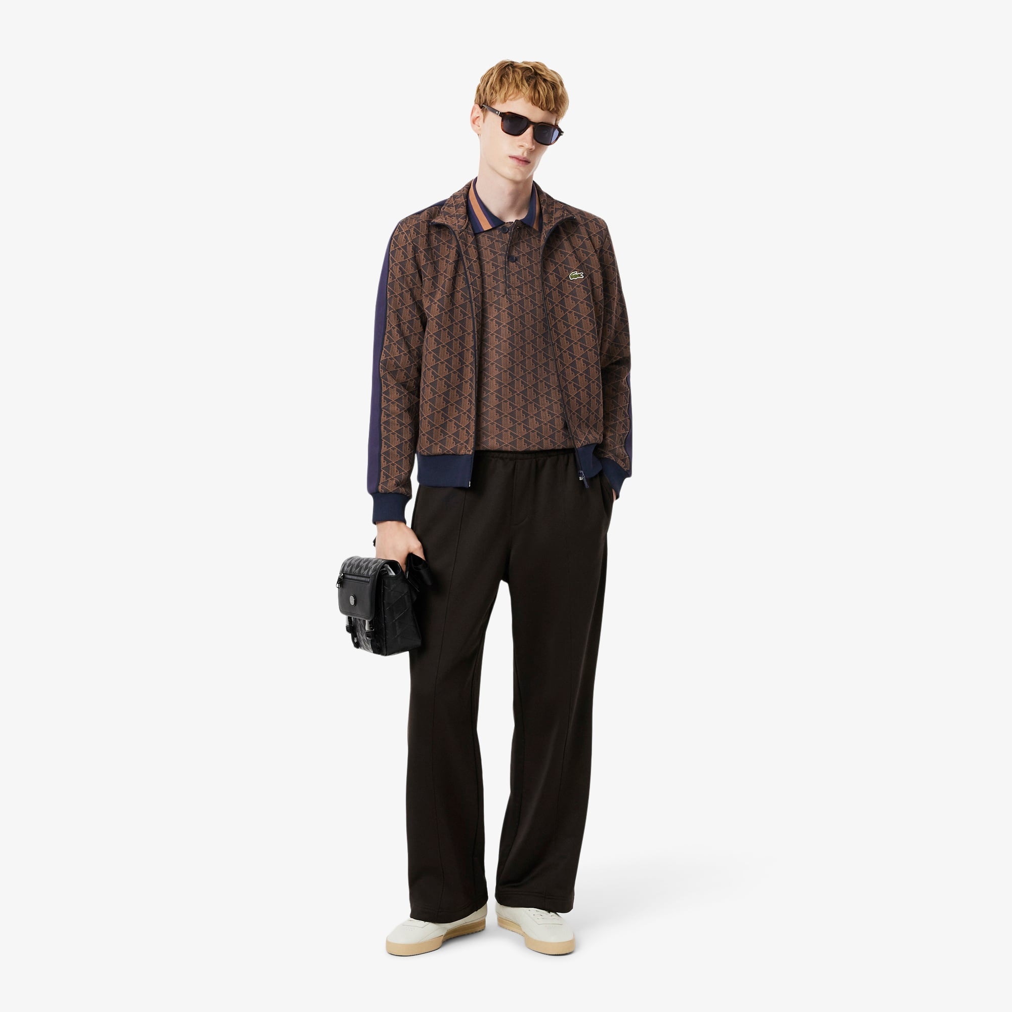 Lacoste Erkek Classic Fit Monogram Mor Polo