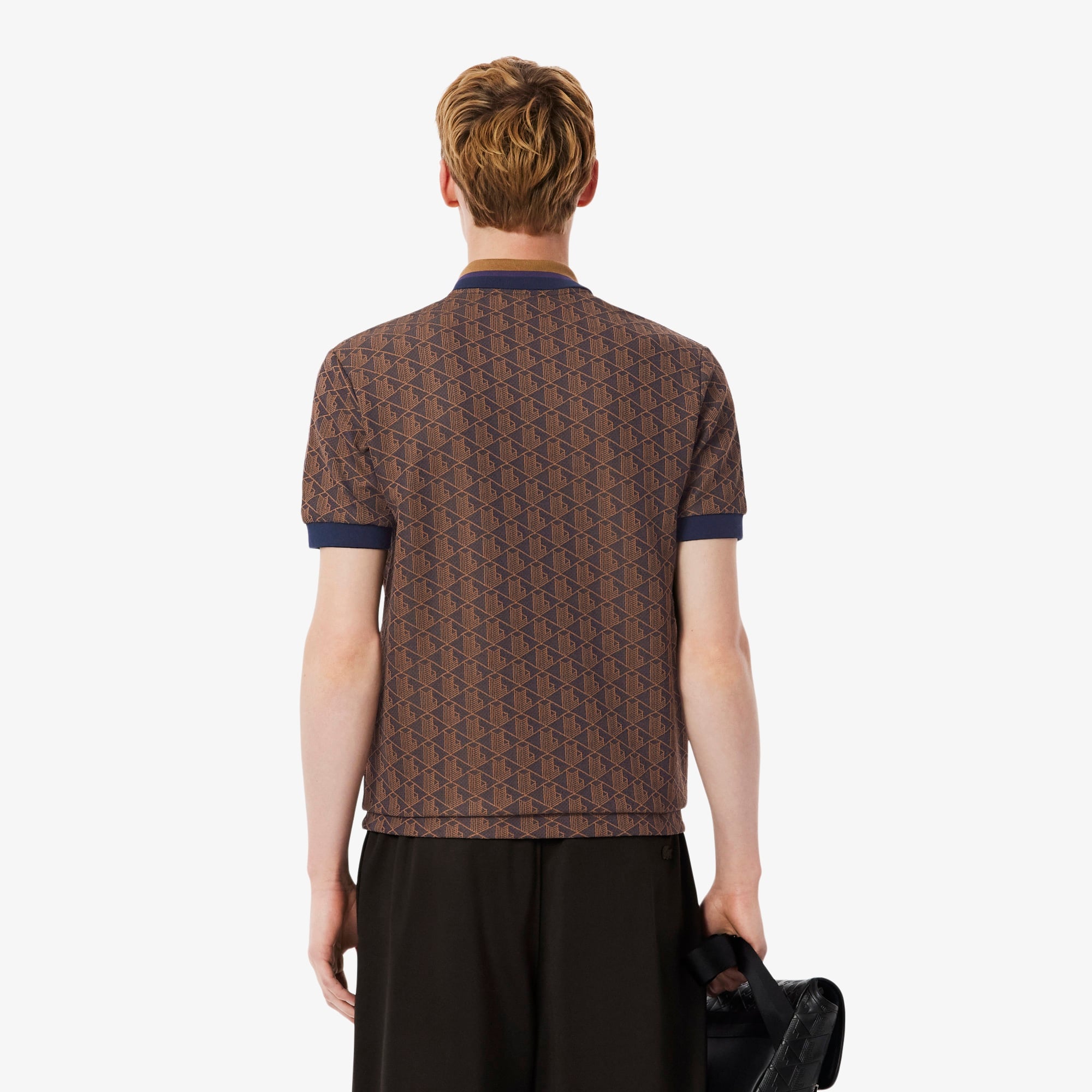 Lacoste Erkek Classic Fit Monogram Mor Polo