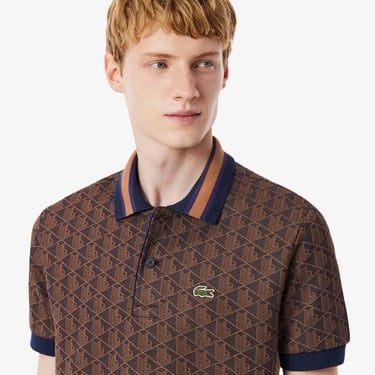  Lacoste Erkek Classic Fit Monogram Mor Polo