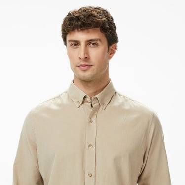  Nautica Erkek Bej Classic Fit Gömlek