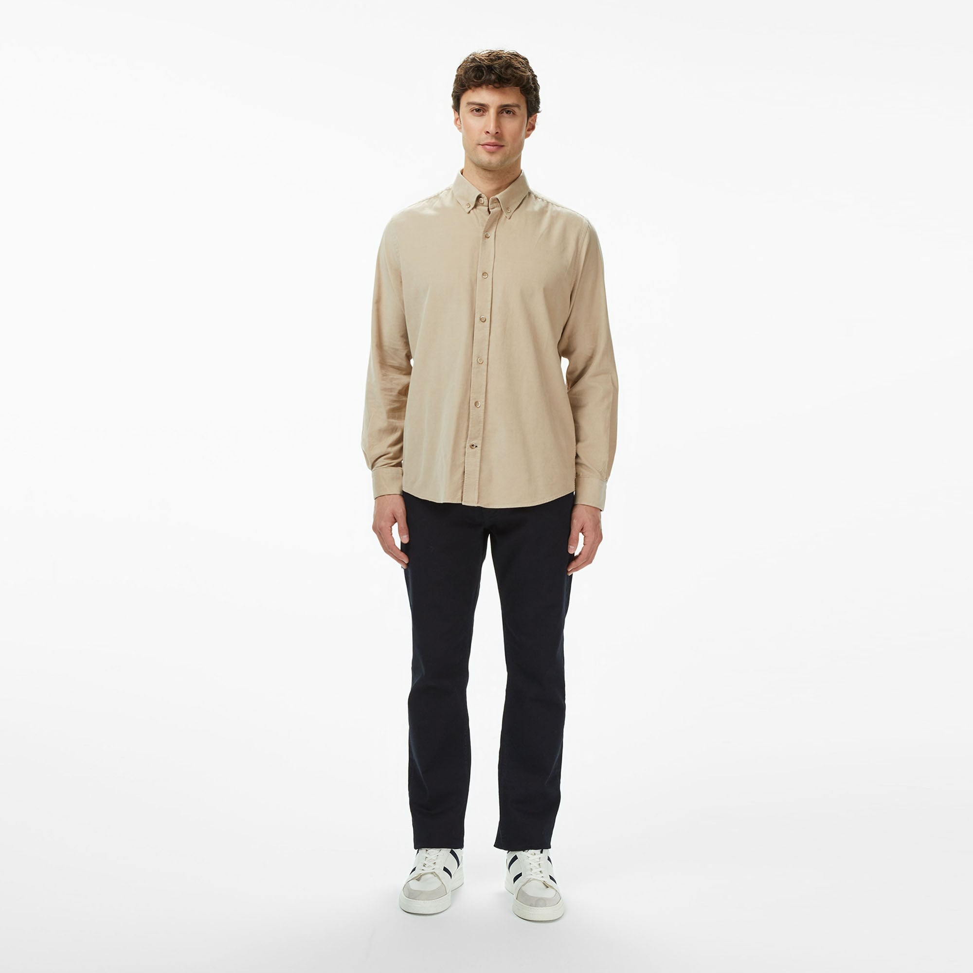 Nautica Erkek Bej Classic Fit Gömlek