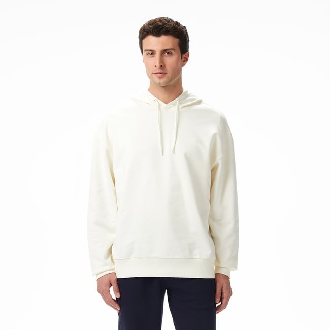  Nautica Erkek Krem Oversize Kapüşonlu Sweatshirt