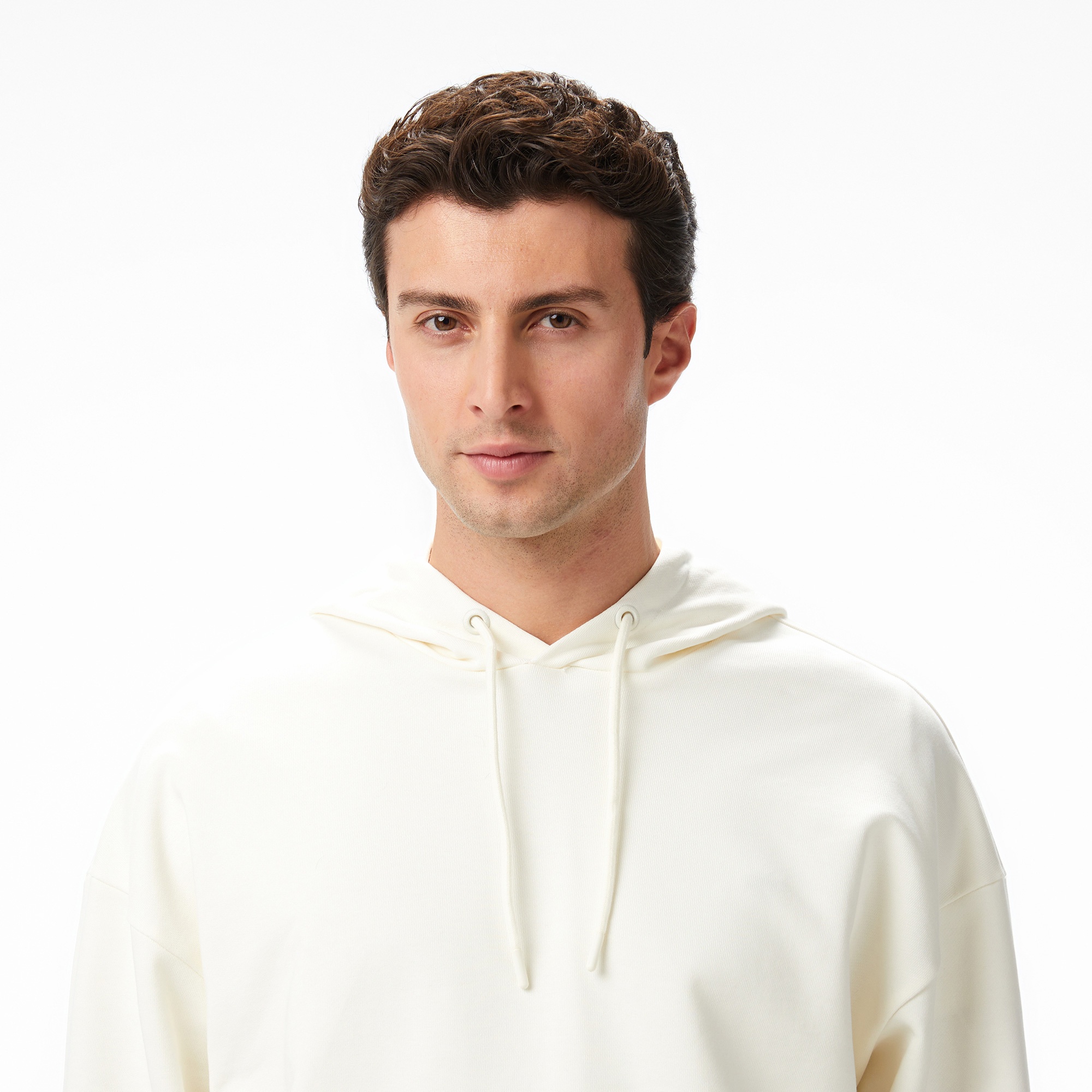 Nautica Erkek Krem Rengi Oversize Kapüşonlu Sweatshirt