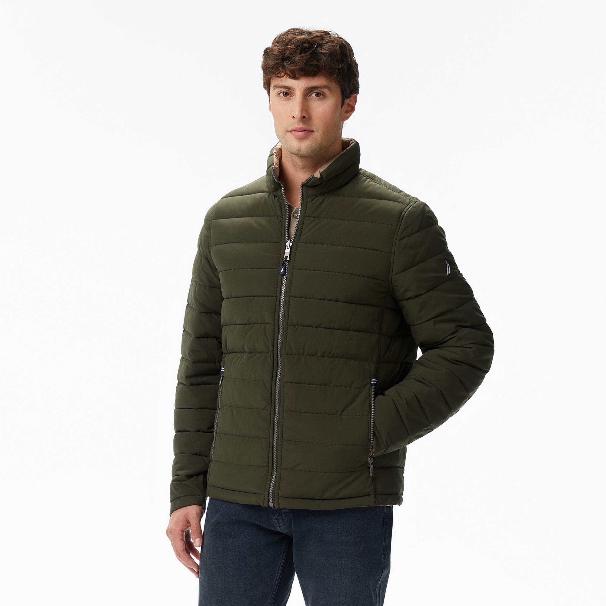 Nautica Erkek Yeşil Regular Fit Çift Taraflı Mont