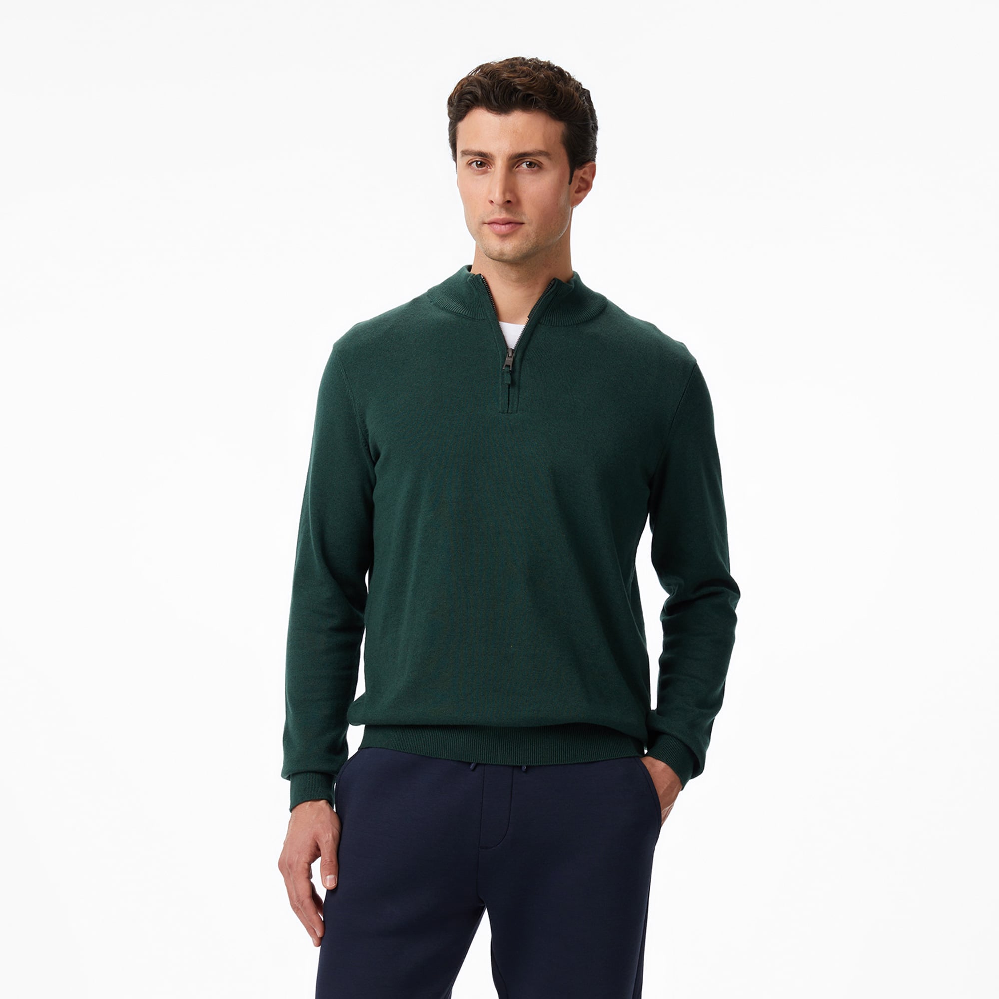  Nautica Erkek Yeşil Classic Fit Kazak