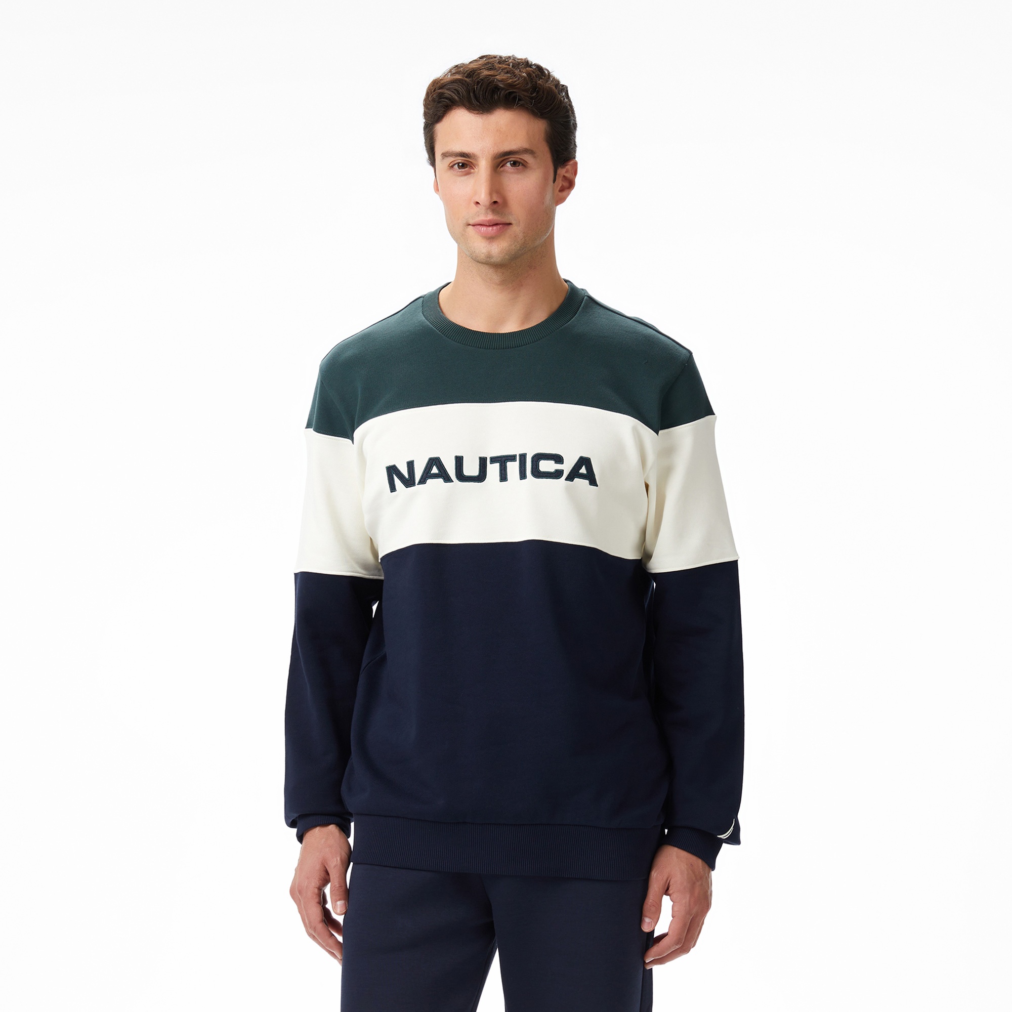 Nautica Classic Fit Erkek Yeşil Sweatshirt