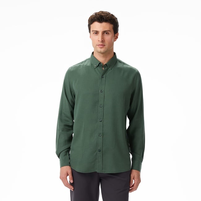  Nautica Erkek Yeşil Classic Fit Gömlek