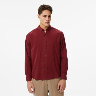  Nautica Erkek Bordo Classic Fit Gömlek