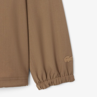  Lacoste Kadın Oversize Fit Yarım Fermuarlı Bej Ceket