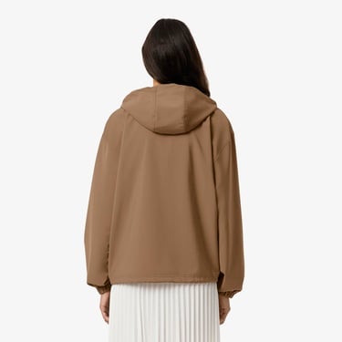  Lacoste Kadın Oversize Fit Yarım Fermuarlı Bej Ceket