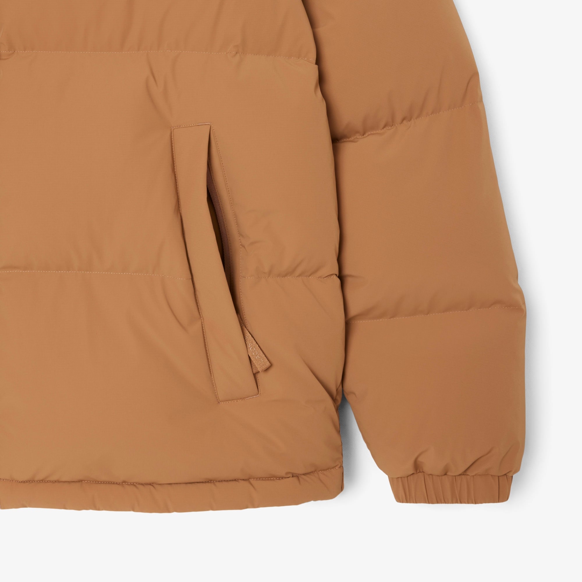 Lacoste Erkek Relaxed Fit Fermuarlı Koyu Kahverengi Mont