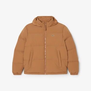  Lacoste Erkek Relaxed Fit Kapüşonlu Koyu Kahverengi Mont