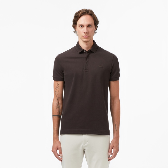 Lacoste Paris Erkek Regular Fit Kahverengi Polo
