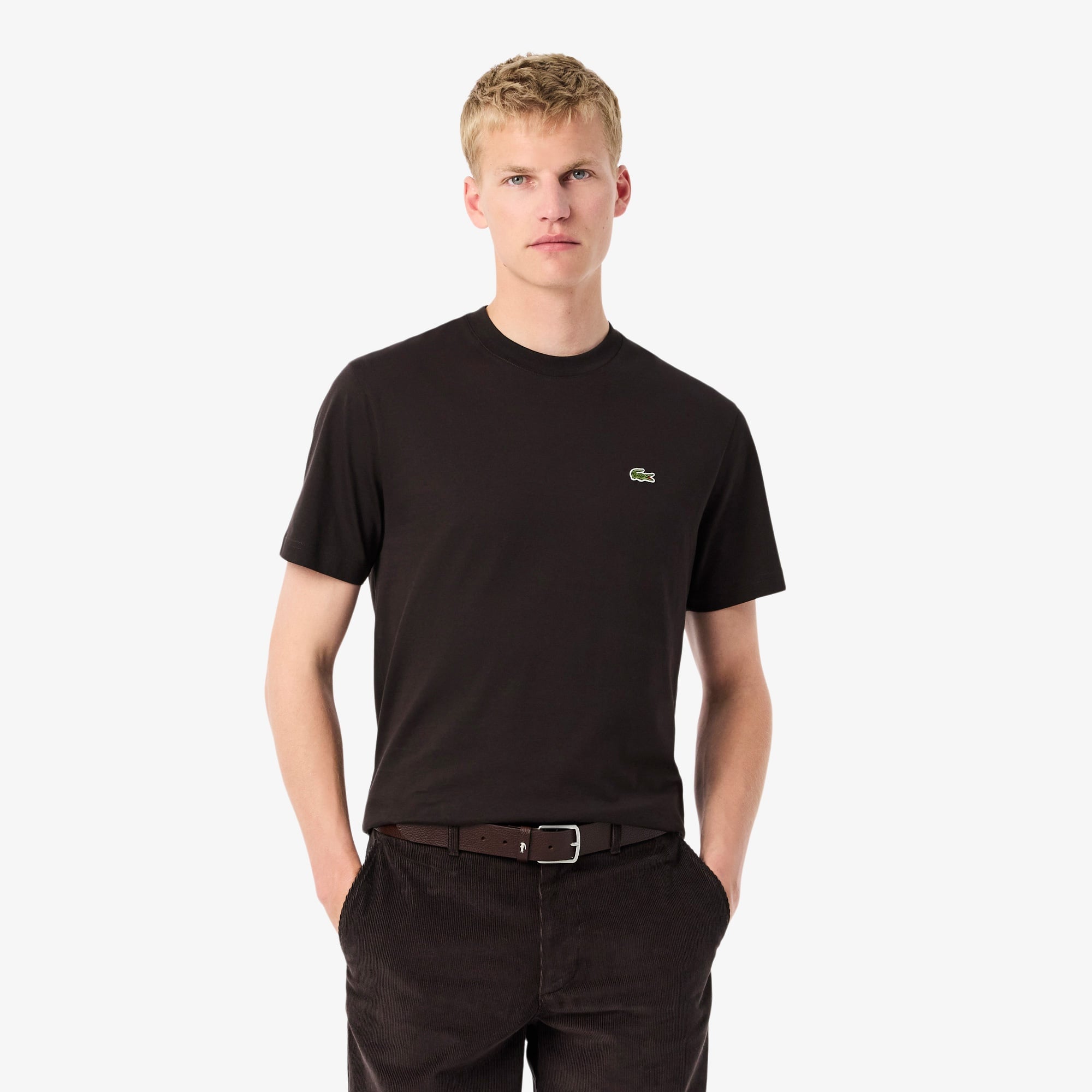 Lacoste Erkek Classic Fit Bisiklet Yaka Kahverengi T-Shirt