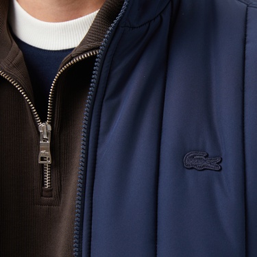  Lacoste Erkek Dik Yaka Lacivert Yelek