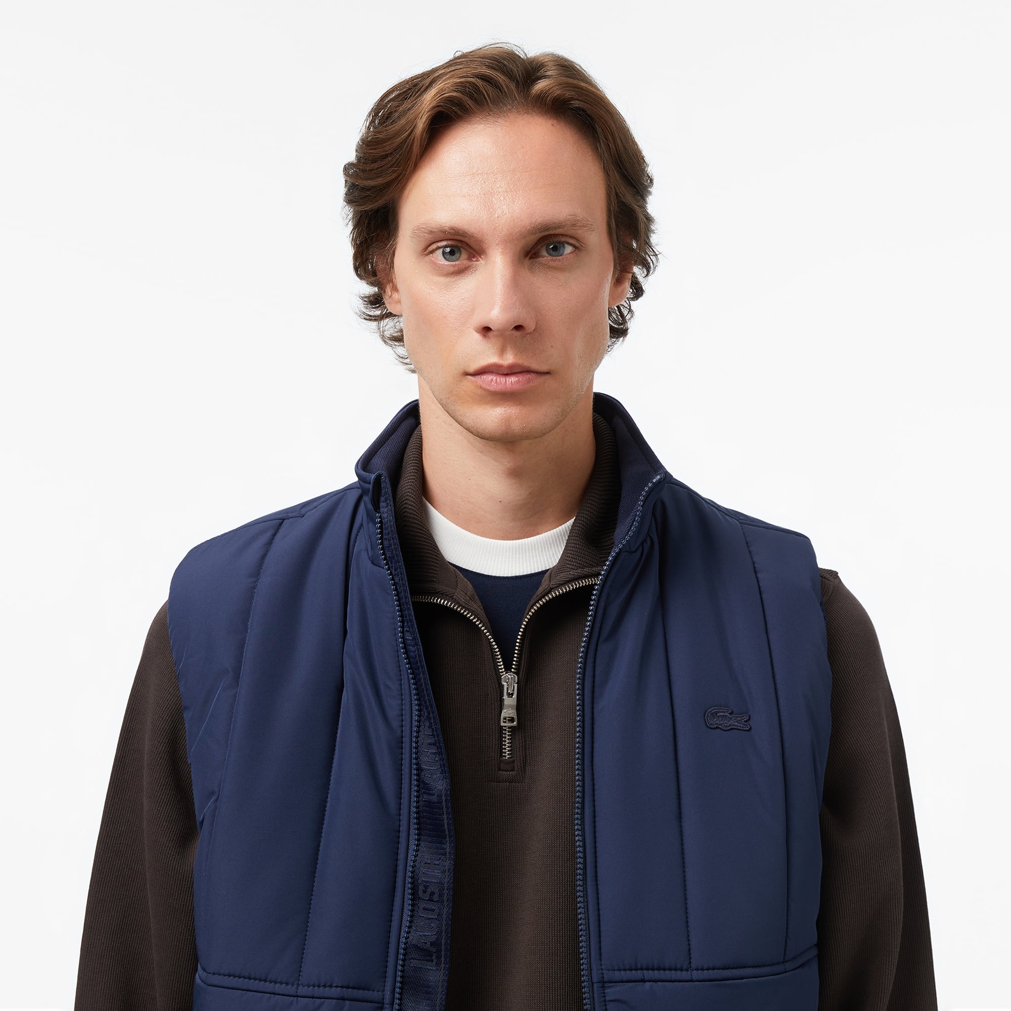 Lacoste Erkek Dik Yaka Lacivert Yelek