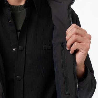  Erkek Kapüşonlu Siyah Yağmurluk