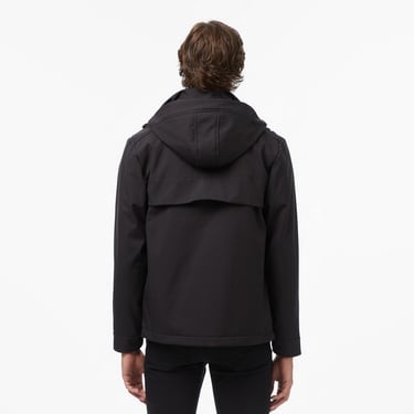  Erkek Kapüşonlu Siyah Yağmurluk