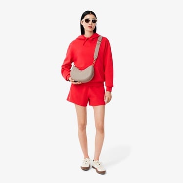  Lacoste Maheki Kadın Monogram Deri Bej Omuz Çantası