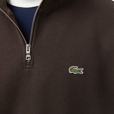  Lacoste Erkek Classic Fit Yarım Fermuarlı Kahverengi Sweatshirt