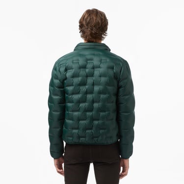  Lacoste Erkek Dik Yaka Kapitone Koyu Yeşil Mont