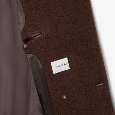  Lacoste Kadın Relaxed Fit Yün Kahverengi Kaban