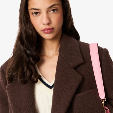  Lacoste Kadın Relaxed Fit Yün Kahverengi Kaban