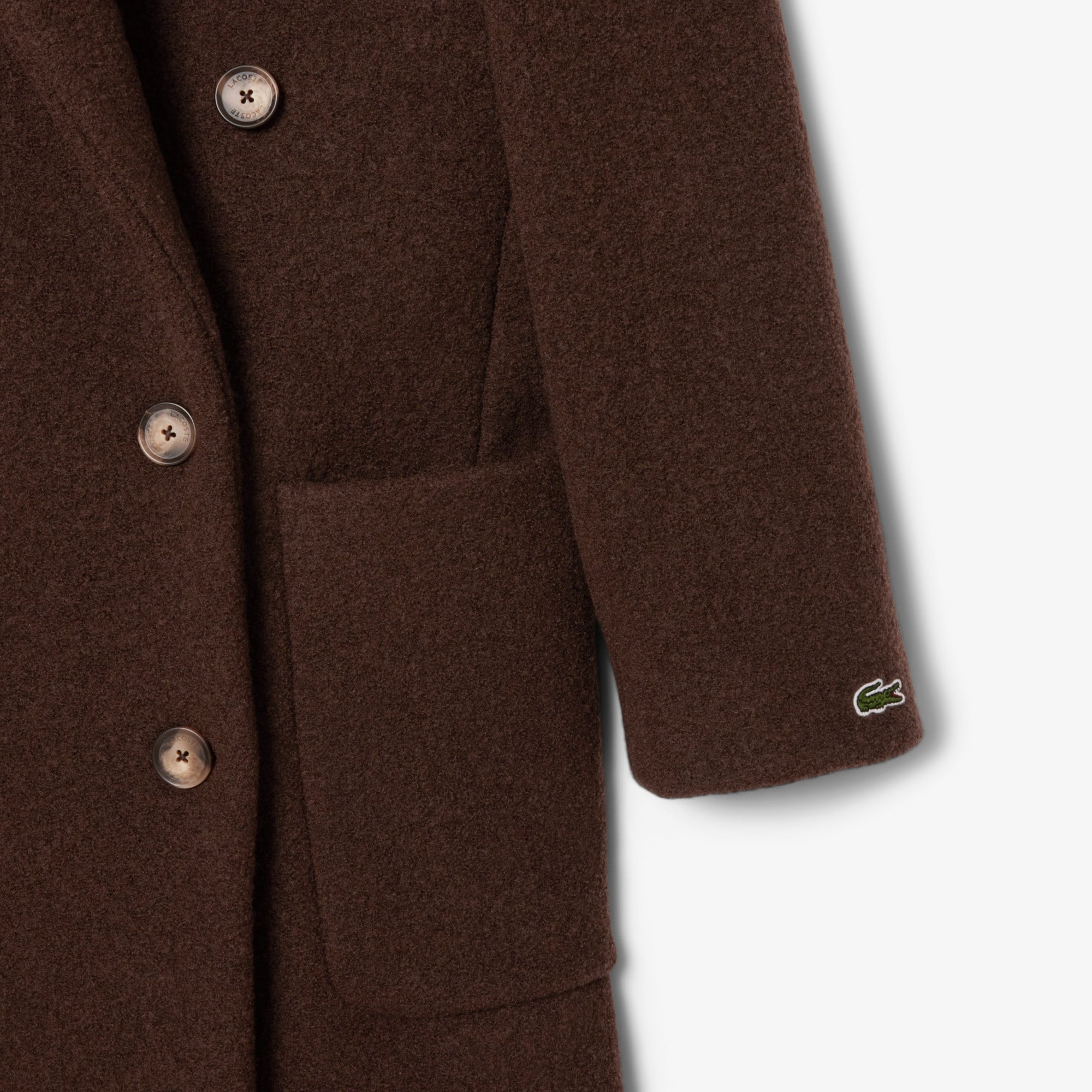 Kadın Relaxed Fit Yün Kahverengi Kaban