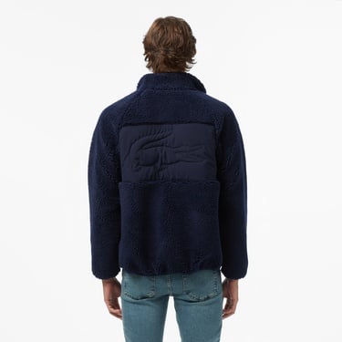  Lacoste Erkek Dik Yaka Renk Bloklu Lacivert Ceket