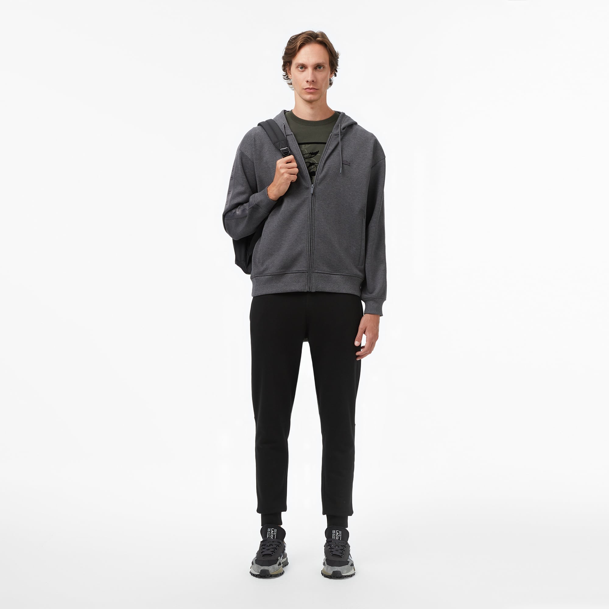 Erkek Relaxed Fit Kapüşonlu Gri Sweatshirt
