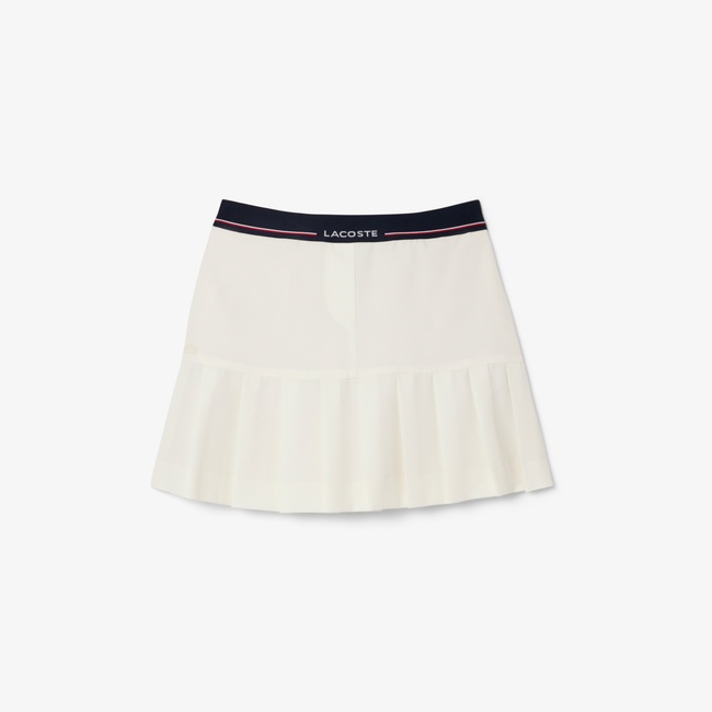  Lacoste Kadın Flare Fit Krem Etek