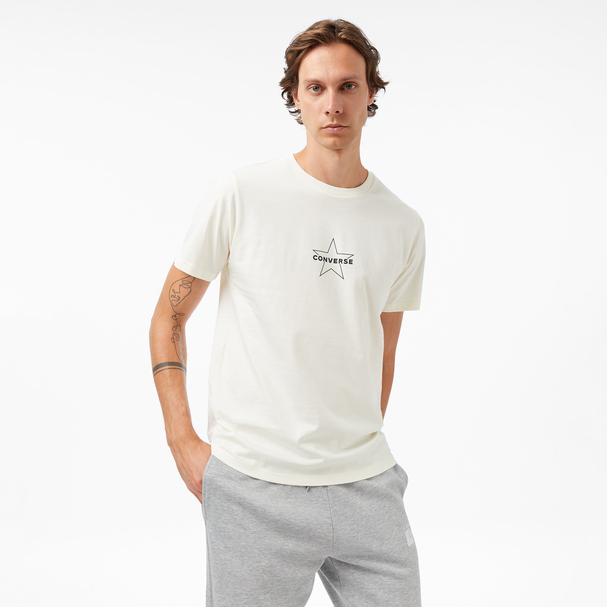 Converse Erkek Krem T-Shirt