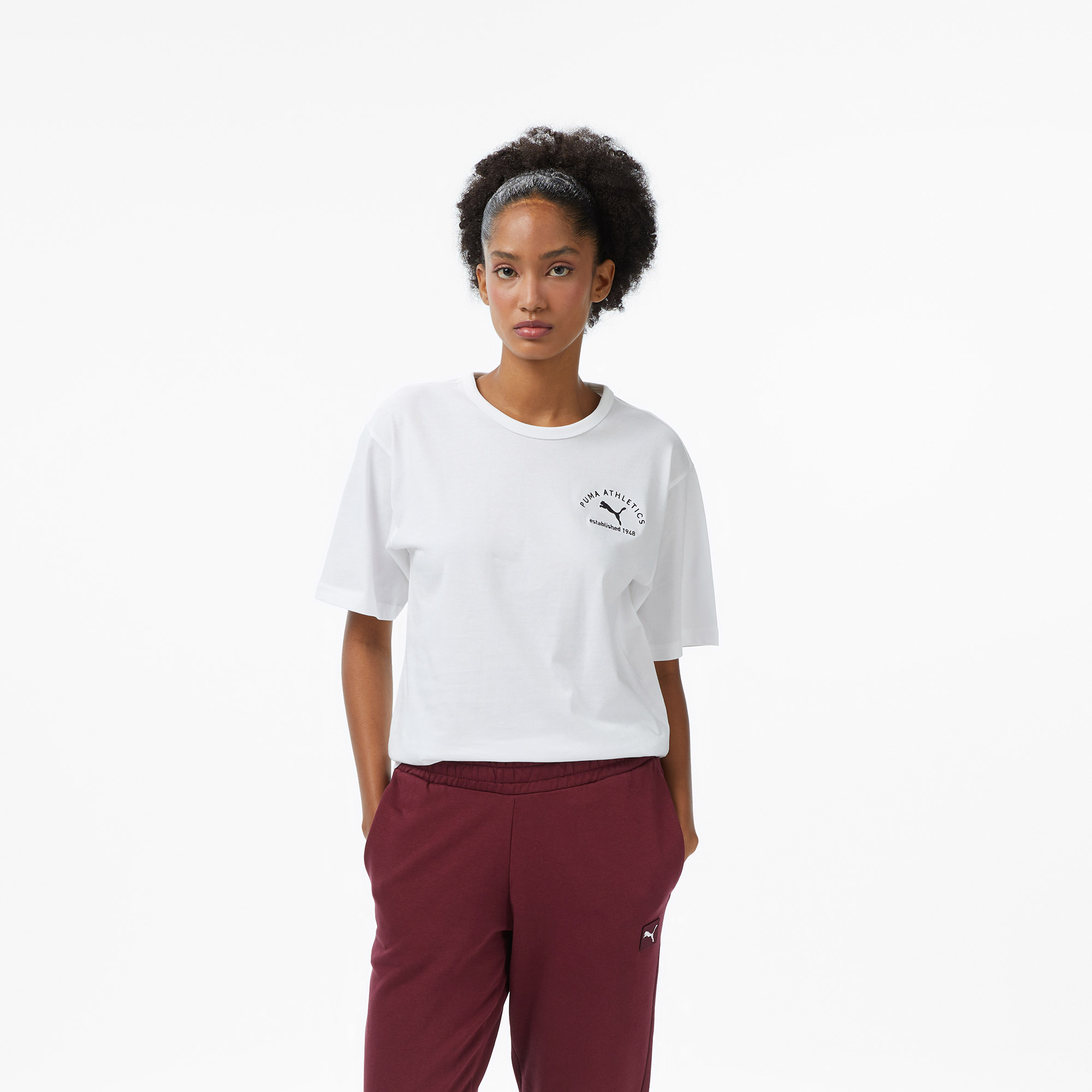  Puma  Class Relaxed  Kadın Beyaz T-Shirt