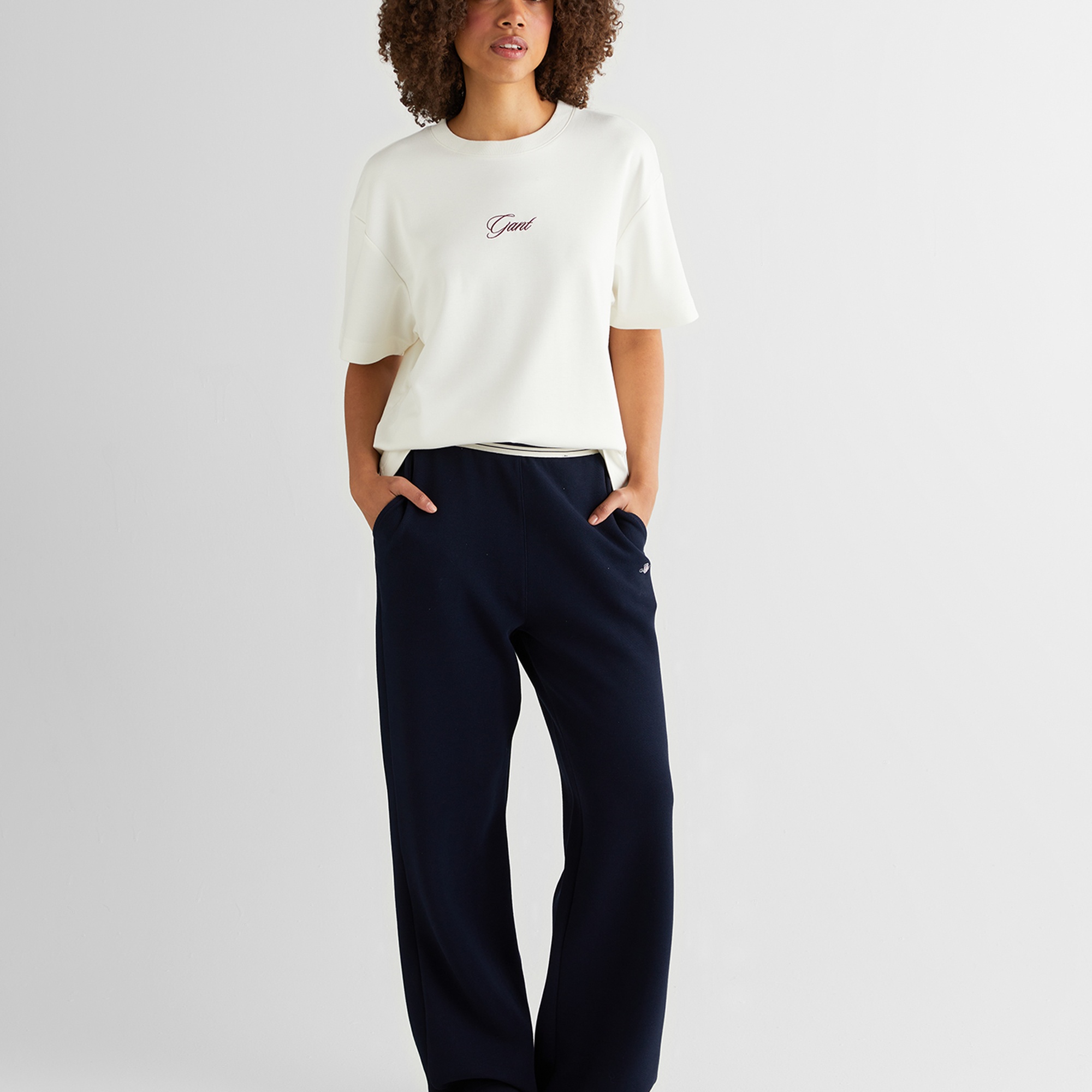 GANT Kadın Krem Relaxed Fit T-Shirt