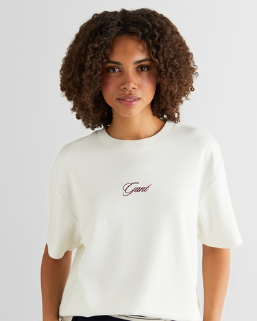  GANT Kadın Krem Relaxed Fit T-Shirt